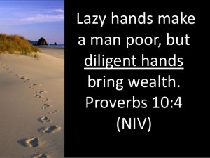 footsteps in sand Diligent Hands bring wealth